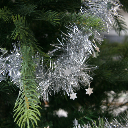 4x Zilveren ster kerstslinger 10 x 270 cm kerstboom versieringen