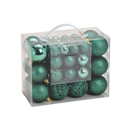 50x Groene kunststof kerstballen 3, 4 en 6 cm