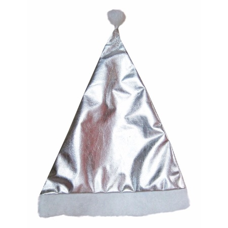 5x Christmas hat silver for adults