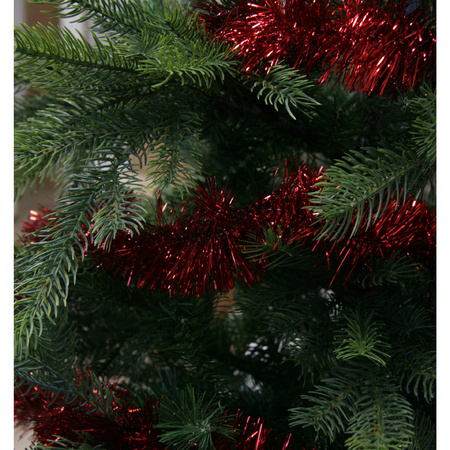 5x Kerst rode kerstslingers 270 cm kerstboom versieringen