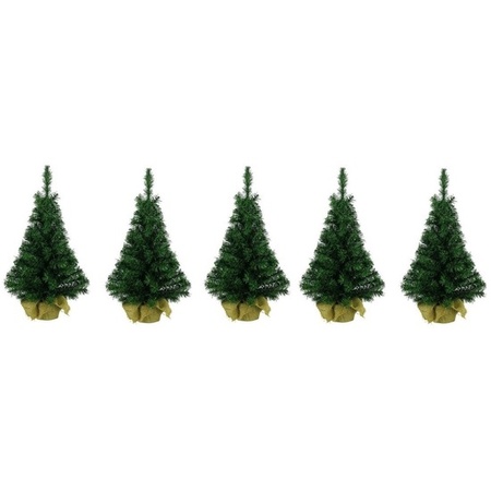 5x Mini christmas tree 75 cm
