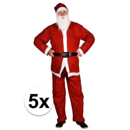5x Santa Run Santa costumes 5 pieces
