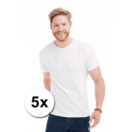5 stuks voordelige witte t-shirts