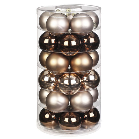 60x Elegant Lounge mix glass Christmas baubles 6 cm shiny and matt
