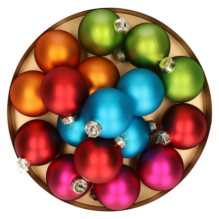 60x stuks glazen kerstballen gekleurd 6 cm mat