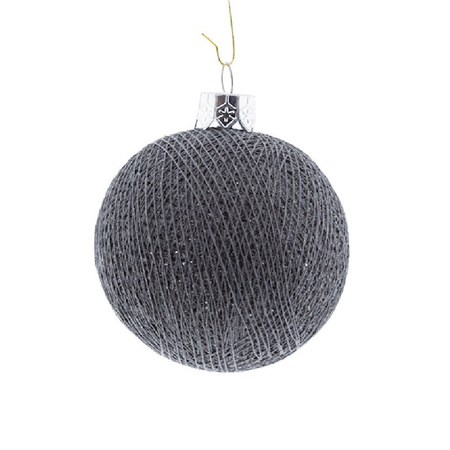 6x Grey Cotton Balls christmasballs 6,5 cm christmastree decoration