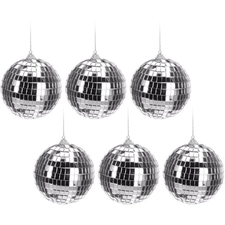 6x Christmas decoration balls disco