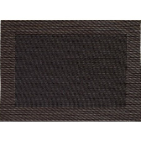 6x Placemats dark brown woven with rim 45 cm