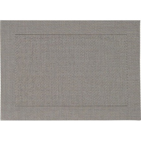 6x Placemats grey woven with rim 45 cm