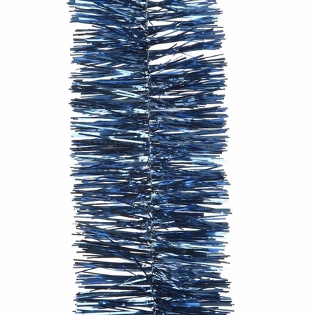 6x stuks donkerblauwe kerstslingers 270 cm kerstboom versieringen