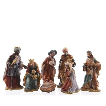 7-delige kerststal figuren beeldjes 9 cm