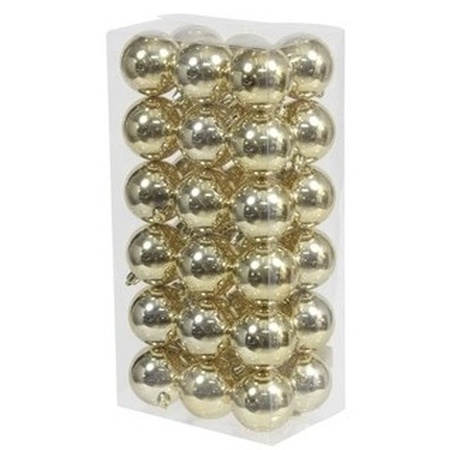 72x Gouden kerstballen 6 cm kunststof glans