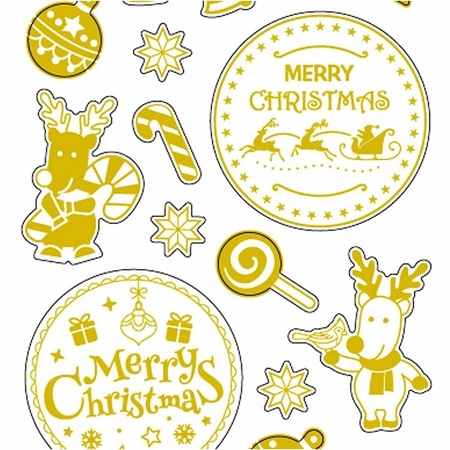 78x Kerst decoratie stickers goud