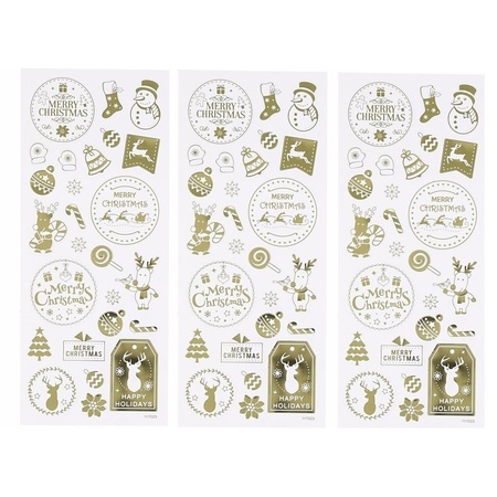 Gold Christmas stickers 78 pieces