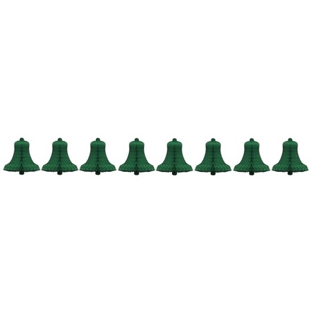 8x Green christmas bell decoration