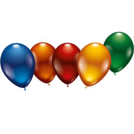 8x metallic coloured balloons
