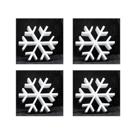8x Styrofoam snowflake shape 20 cm