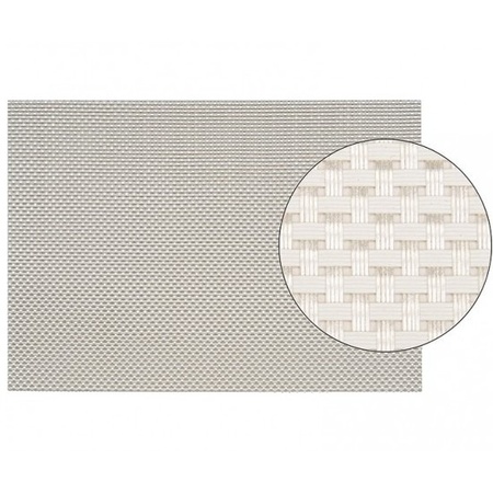 8x Placemats met geweven print wit 45 x 30 cm