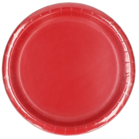 8x Red plates 23 cm