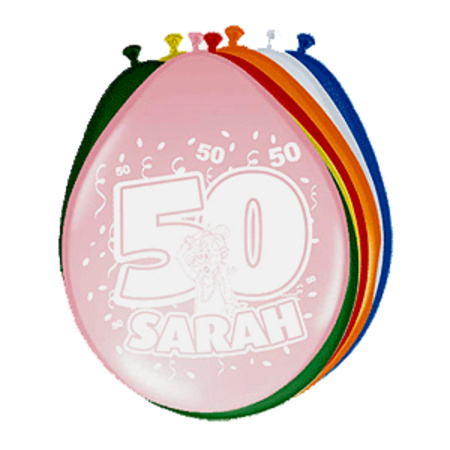Sarah 50 jaar leeftijd themafeest pakket M versiering/decoratie