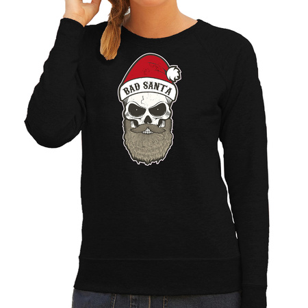 Bad Santa Christmas sweater black for women