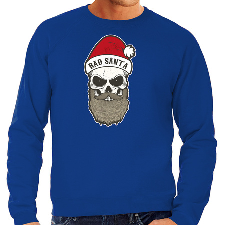 Bad Santa Christmas sweater blue for men