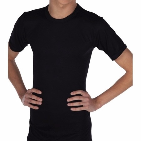 Warmte shirt zwart met korte mouwen