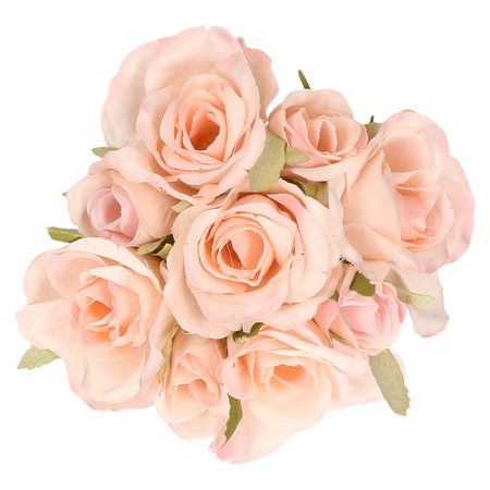 Bouquet of flowers - roses - pink - 20 cm - 9x pieces