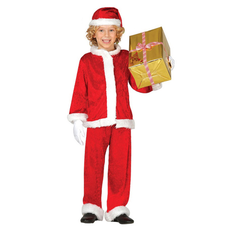 Budget plush Santa Claus costume for children 3-piece