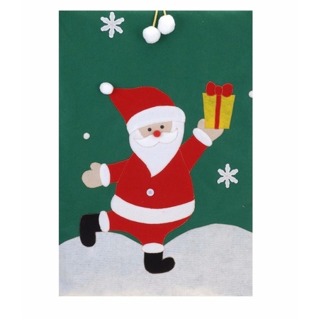 Cadeauzak - kerstman - groen - H97 cm - zak voor cadeautjes