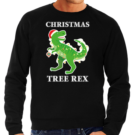 Christmas tree rex Christmas sweater black for men