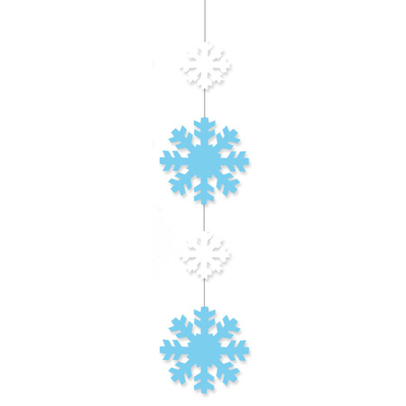 Decoratie hanger met sneeuwvlokken 120 x 25 cm 