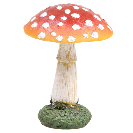 Garden/home statue mushroom - red/white - 9 x 13 cm - Fall theme decorations