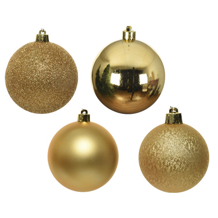 Decoris kerstballen - 30x st - goud - kunststof - 6 cm - kerstversiering