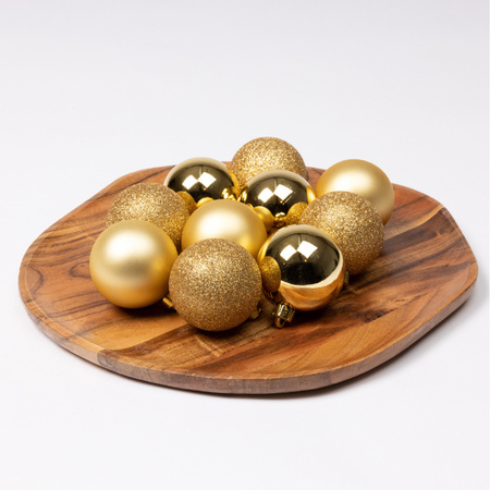 Christmas baubles - 30x pcs - gold - 6 cm - plastic
