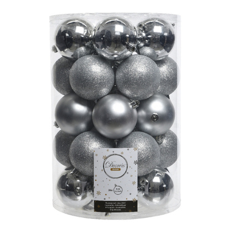 Christmass balls mix silver 34 pieces