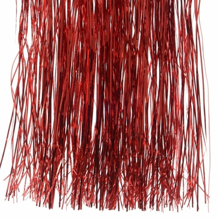 Decoris kerstboom folie slieren - tinsel - rood - 50 cm - kerstboomversiering
