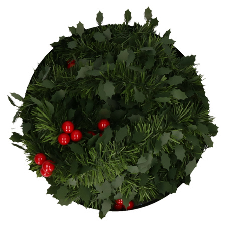 Decoris Kerstslinger-guirlande - groen - hulst - 270 cm