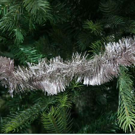 Decoris kerstslinger - lichtroze - 270 x  7 cm - Guirlande folie lametta - kerstboomversiering
