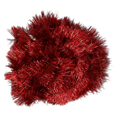 1x Christmas red glitter tree foil garland 270 cm decoration