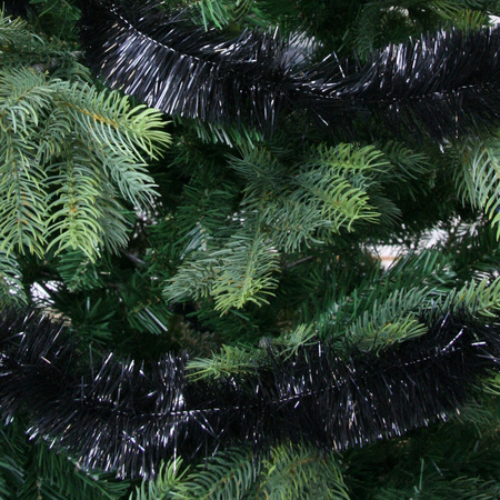 1x Black Christmas tree foil garlands 270 cm decorations