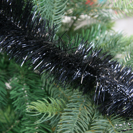 1x Black Christmas tree foil garlands 270 cm decorations