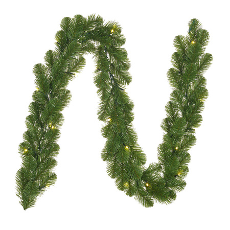 Pine green garland with 20 LED lights 270 cm