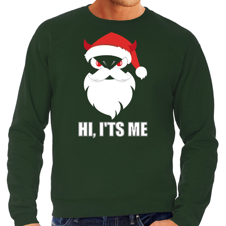 Devil Santa Kerst sweater / Kerst outfit Hi its me groen voor heren