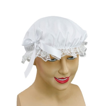 Victorian maid white cap with ribbon