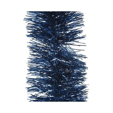 Donkerblauwe kerstslingers 10 cm breed x 270 cm kerstversiering
