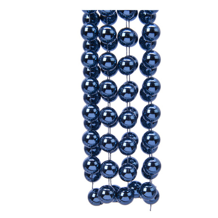 Donkerblauwe XXL kralenslingers kerstslingers 270 cm