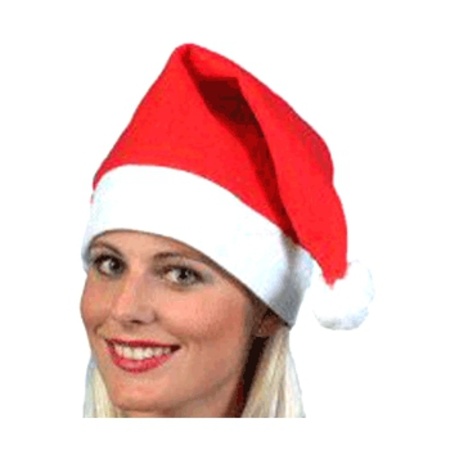 Christmas santa hat - 10 pieces - red-white - acryl