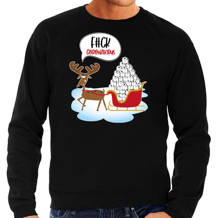 F#ck coronavirus Christmas sweater black for men