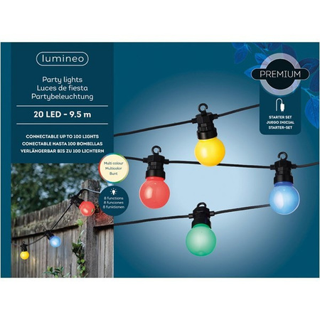LED globe colour lights 20 bulbs 9,5 meters